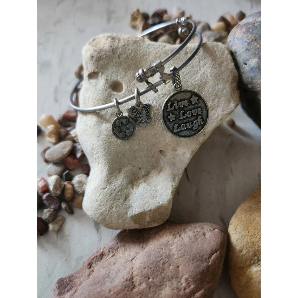 Angelica Bangel Bracelet. Live Love Laugh Inspirational Dangly Bracelet. Gift